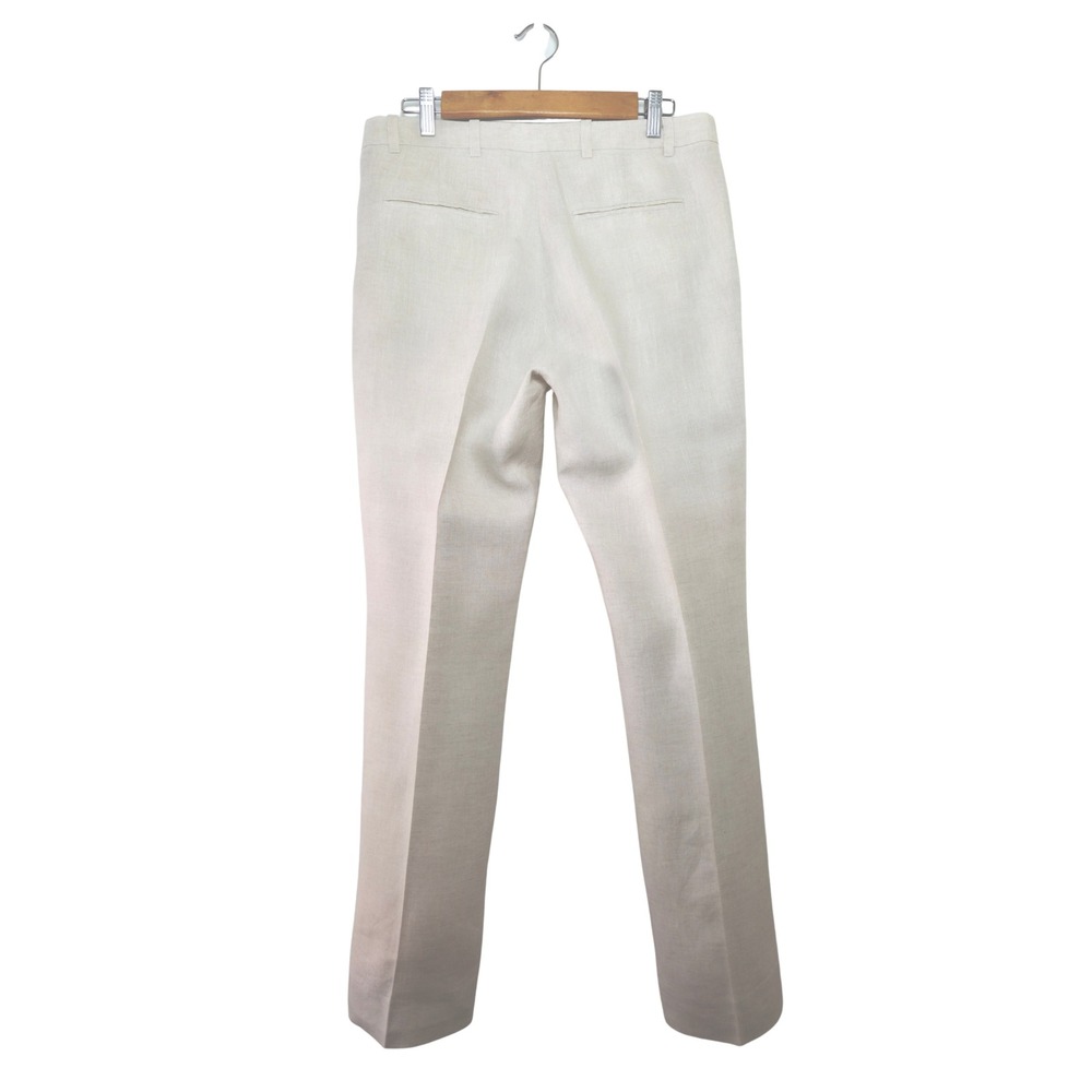 Totême Mayfair Linen Trousers Ivory Cream Straight Leg Pants Women's M - Picture 4 of 11